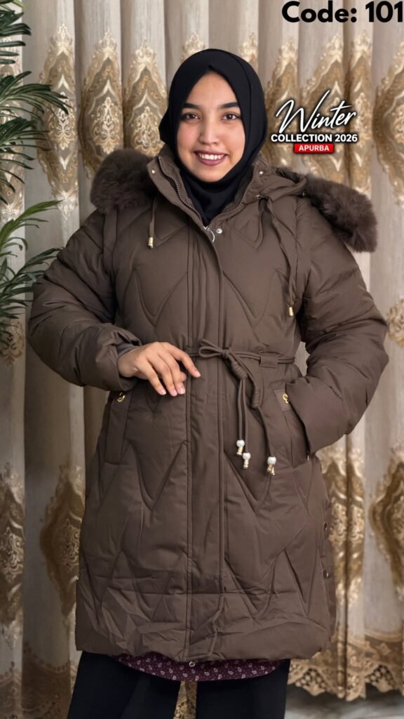101 Ladies Puffer Jacket-Coffee